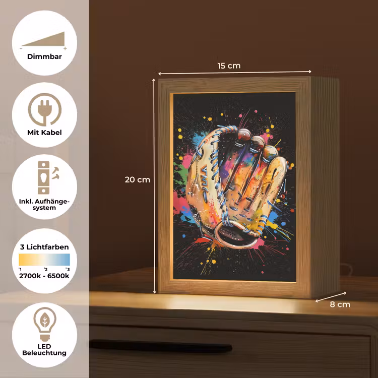 Graffiti - Sport - Baseball - Honkbal Light Box met kabel (Tafellamp) klein -USP_DE