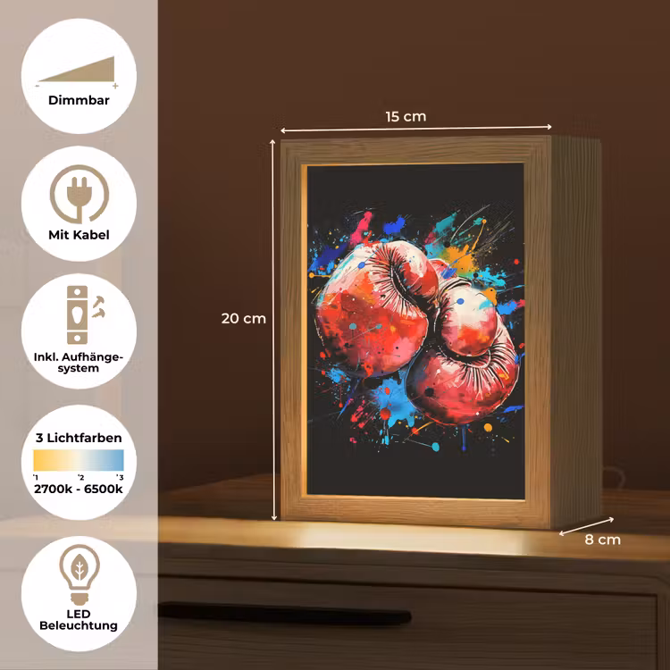 Graffiti - Sport - Boksen - Bokshandschoenen Light Box met kabel (Tafellamp) klein -USP_DE