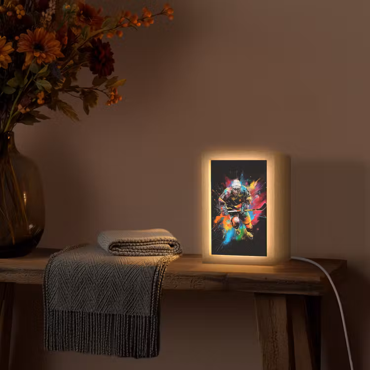 Graffiti - Sport - IJshockey - Hockey Light Box met kabel (Tafellamp) klein -sfeer4