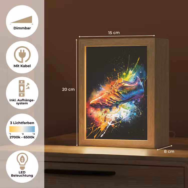 Graffiti - Sport - Voetbal - Schoen - Verf Light Box met kabel (Tafellamp) klein -USP_DE