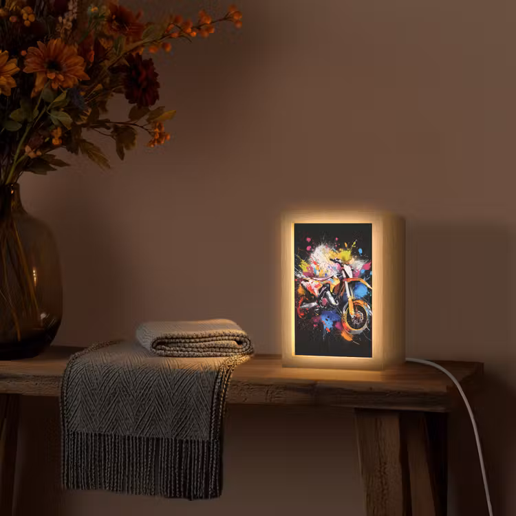 Graffiti - Sport - Motor - Motorcross Light Box met kabel (Tafellamp) klein -sfeer4