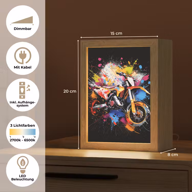 Graffiti - Sport - Motor - Motorcross Light Box met kabel (Tafellamp) klein -USP_DE
