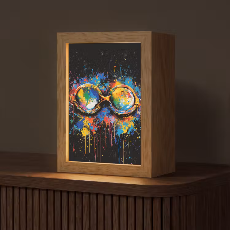 Graffiti - Sport - Zwemmen - Zwembril Light Box met kabel (Tafellamp) klein -z3d_website