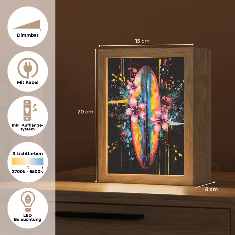 Graffiti - Sport - Surfen - Zomer Light Box met kabel (Tafellamp) klein -USP_DE