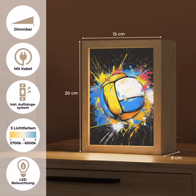 Graffiti - Sport - Volleybal - Bal Light Box met kabel (Tafellamp) klein -USP_DE