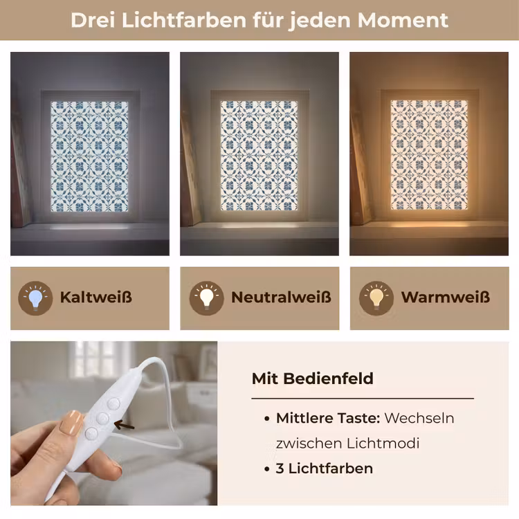 Grafisch - Tegel - Blauw Light Box met kabel (Tafellamp) klein 925 -USP_lichtkleurDE