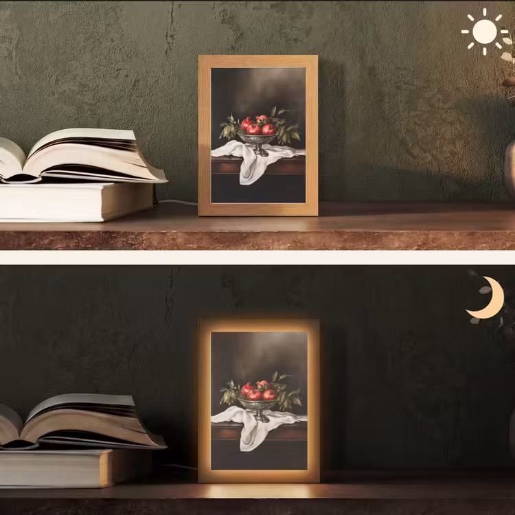 Granaatappels - Klassiek - Vintage Light Box met kabel (Tafellamp) klein -sfeer3