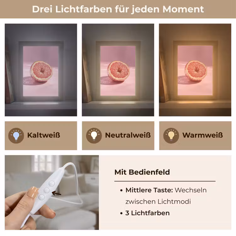 Grapefruit - Roze - Disco - Shiny Light Box met kabel (Tafellamp) klein -USP_lichtkleurDE