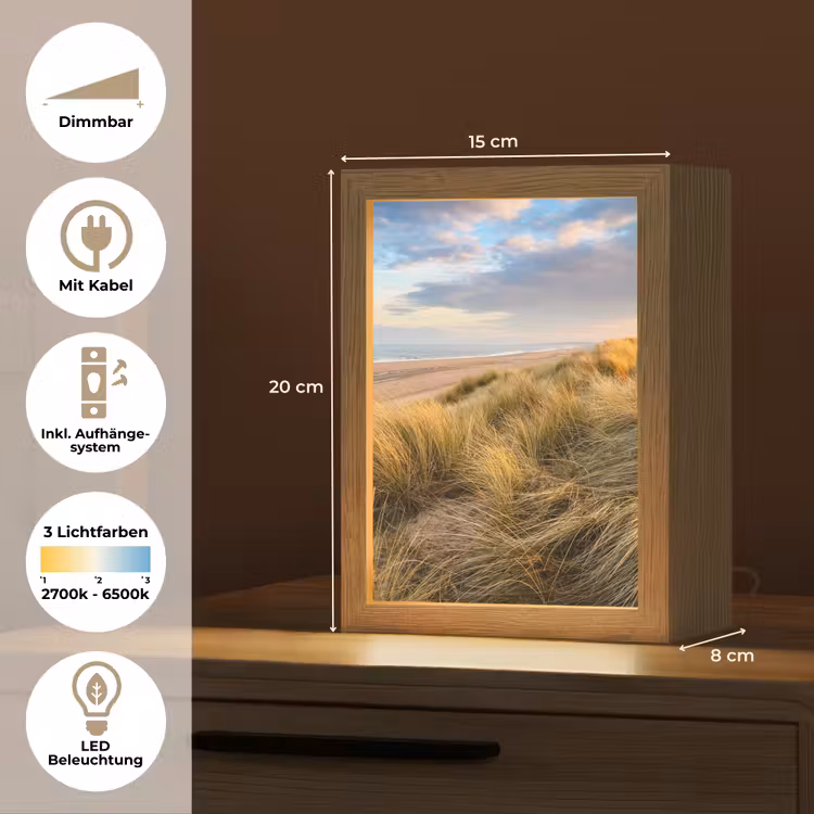 Gras - Duinen - Strand - Zomer Light Box met kabel (Tafellamp) klein -USP_DE