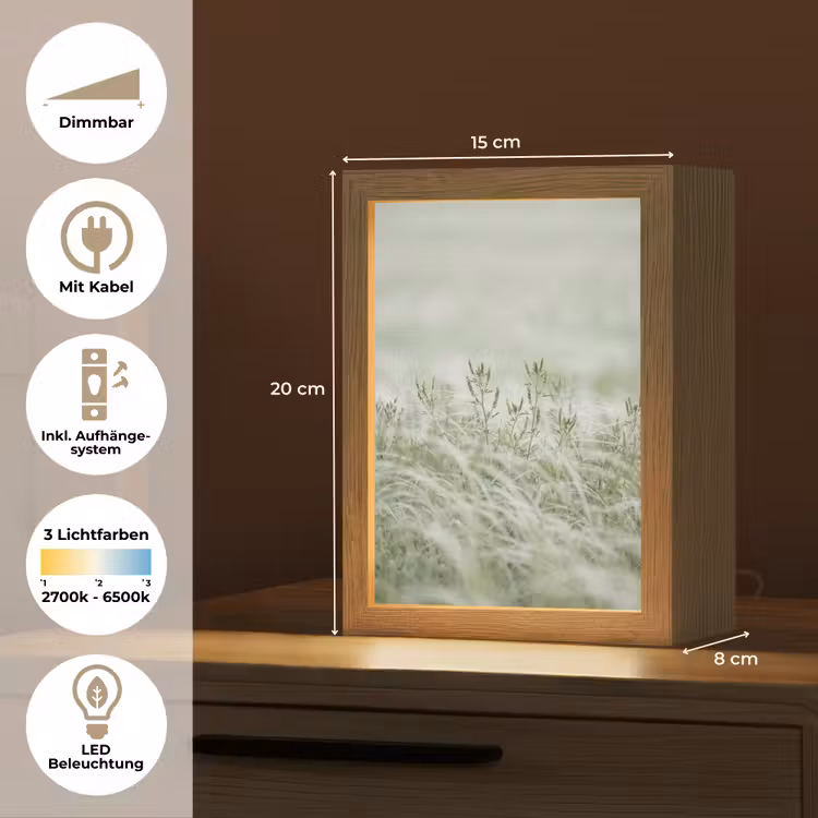 Grassen - Minimalistisch - Groen Light Box met kabel (Tafellamp) klein -USP_DE