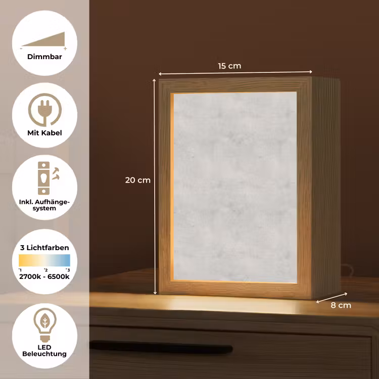 Grijs - Beton - Neutraal Light Box met kabel (Tafellamp) klein 925 -USP_DE