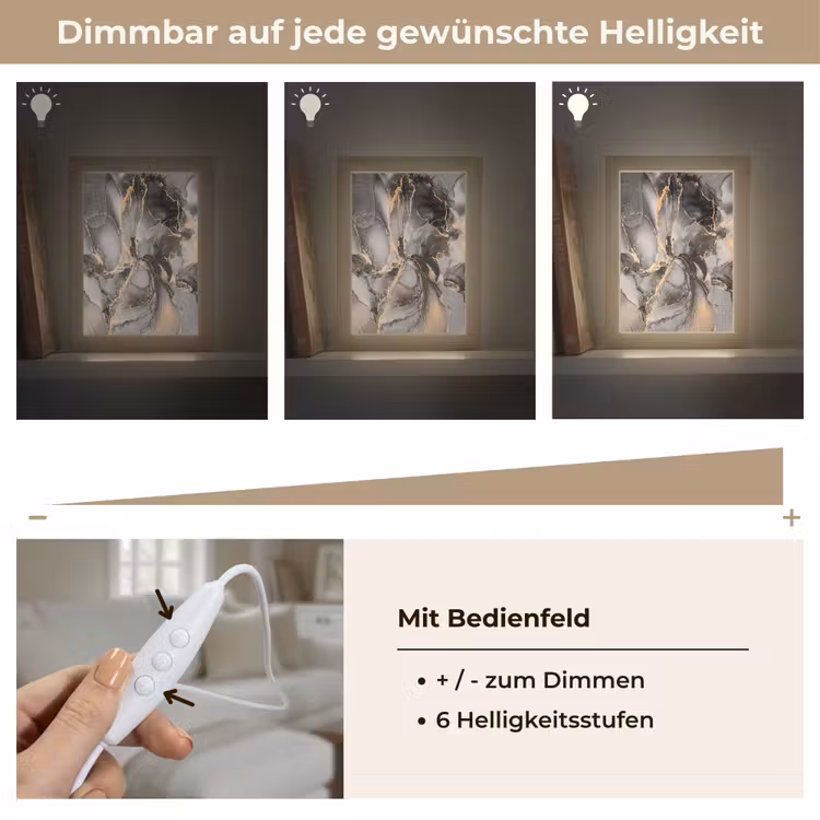 Grijs - Luxe - Goud - Marmer Light Box met kabel (Tafellamp) klein -USP_dimbaarDE