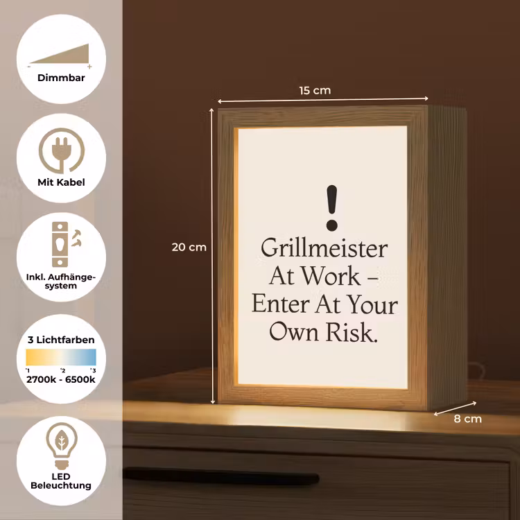 Grill - Uitroepteken - Zwart - Tekst Light Box met kabel (Tafellamp) klein -USP_DE