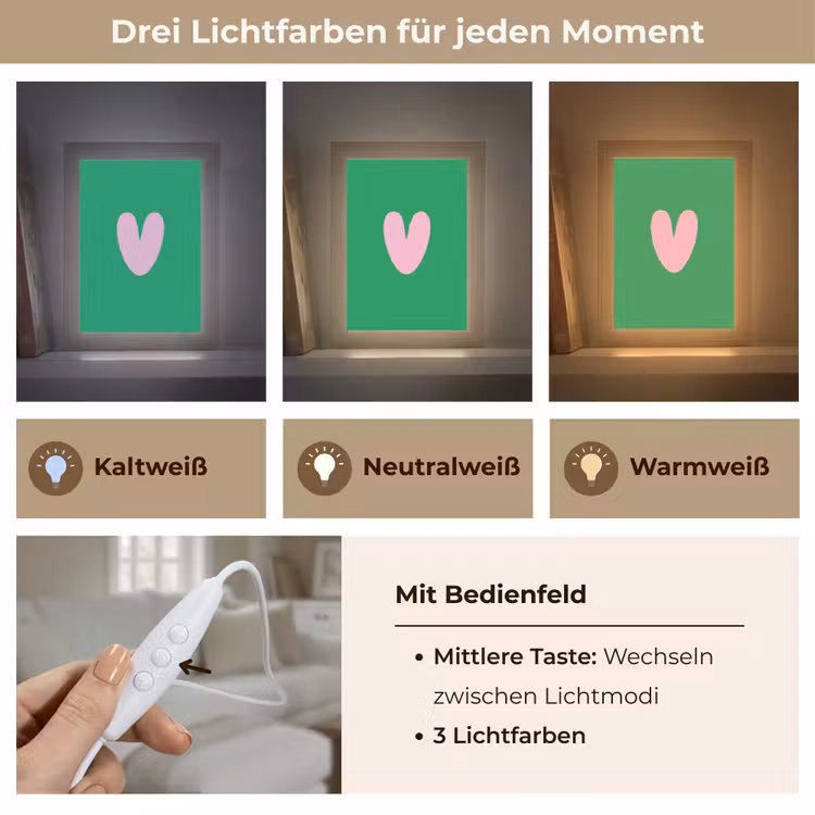 Groen - Hart - Minimalistisch - Valentijn Light Box met kabel (Tafellamp) klein -USP_lichtkleurDE