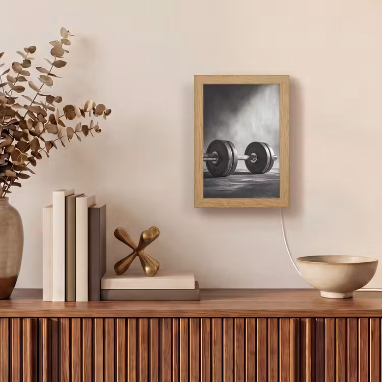 Halter - Gewichten - Zwart Light Box met kabel (Tafellamp) klein -sfeer2