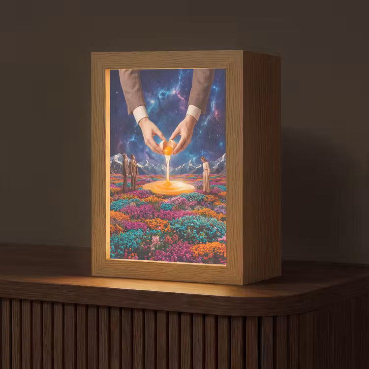Tischlampe - Hände – Ei – Surrealismus - Handen - Ei - Surrealisme Light Box met kabel (Tafellamp) klein