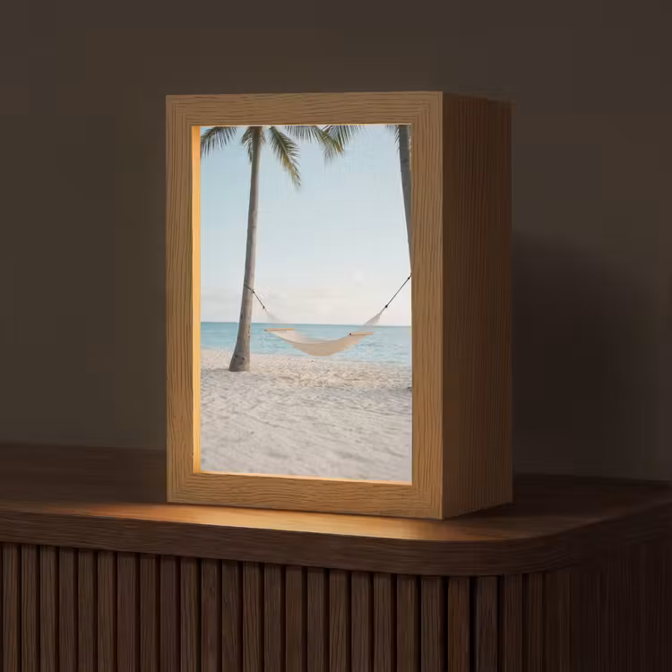 Hangmat - Strand - Wit Light Box met kabel (Tafellamp) klein -z3d_website