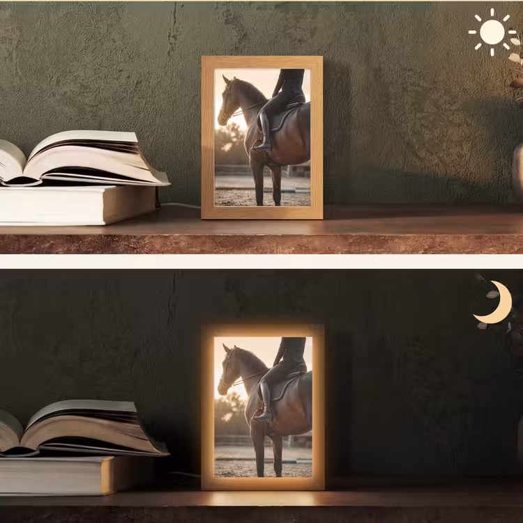 Harmonie - Ruiter - Zon Light Box met kabel (Tafellamp) klein -sfeer3
