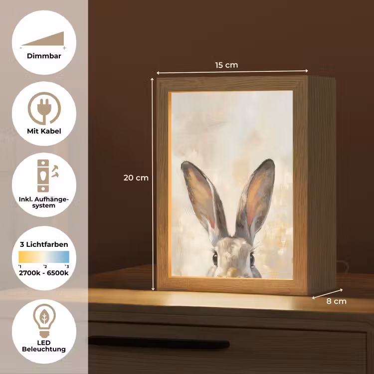 Haas - Oren - Bruin Light Box met kabel (Tafellamp) klein -USP_DE