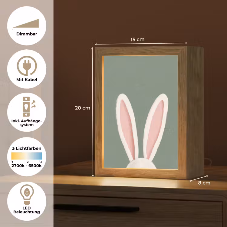 Hazen - Oren - Roze Light Box met kabel (Tafellamp) klein -USP_DE