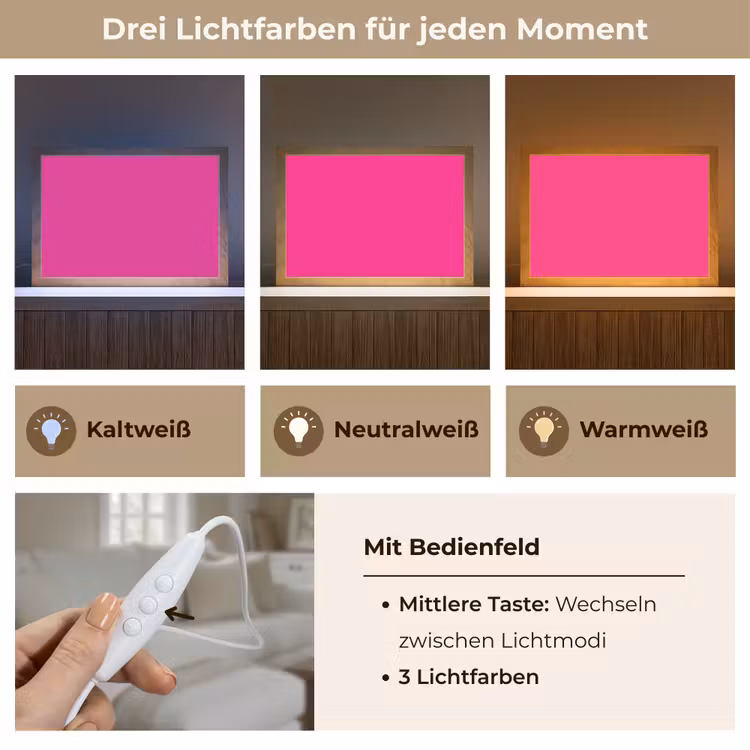 Hot - Fuchsia - Roze Light Box met kabel (Tafellamp) klein 924 -USP_lichtkleurDE