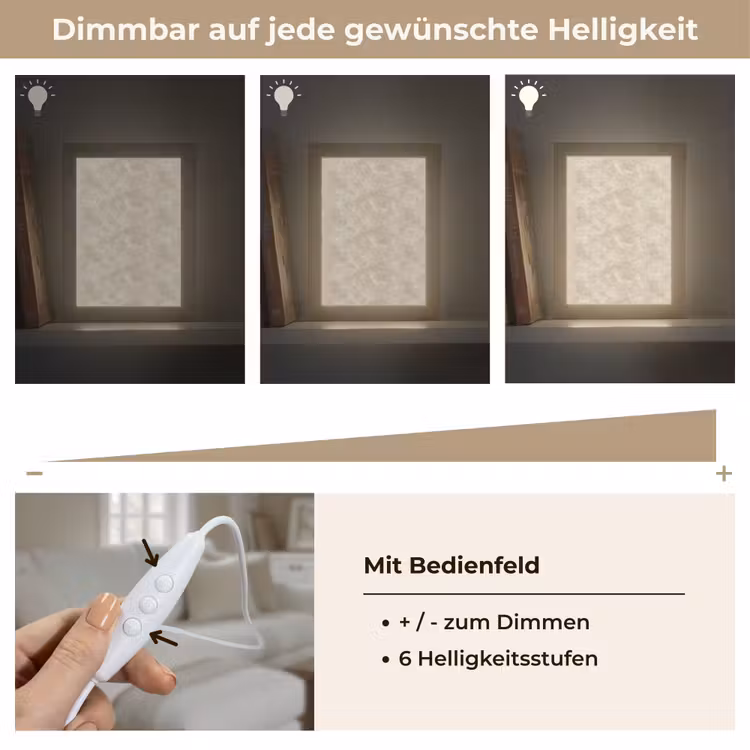 Lichtbeige - Marmer - Aders Light Box met kabel (Tafellamp) klein 925 -USP_dimbaarDE