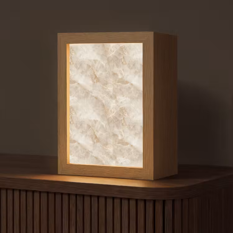 Lichtbeige - Onyx - Subtiel Light Box met kabel (Tafellamp) klein 925 -z3d_website