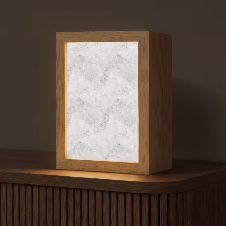 Lichtgrijs - Ruw - Subtiel Light Box met kabel (Tafellamp) klein 925 -z3d_website