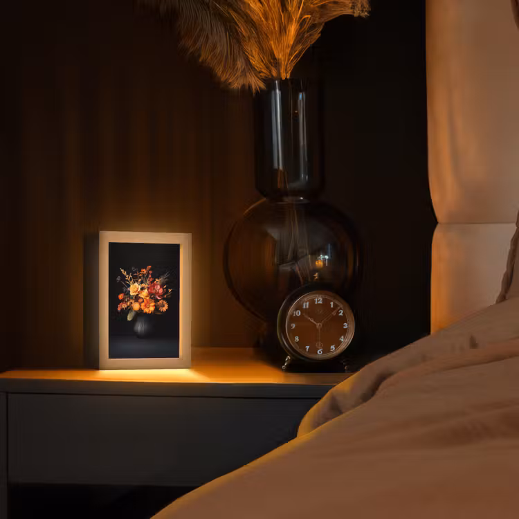 Herfst - Boeket - Oranje Light Box met kabel (Tafellamp) klein -sfeer1