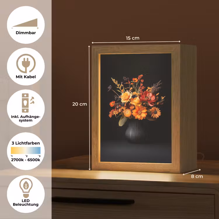 Herfst - Boeket - Oranje Light Box met kabel (Tafellamp) klein -USP_DE