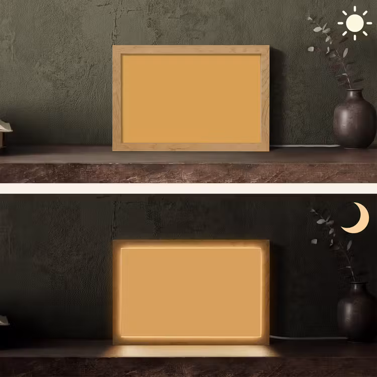 Autumn - Mustard - Geel Light Box met kabel (Tafellamp) klein 924 -sfeer3