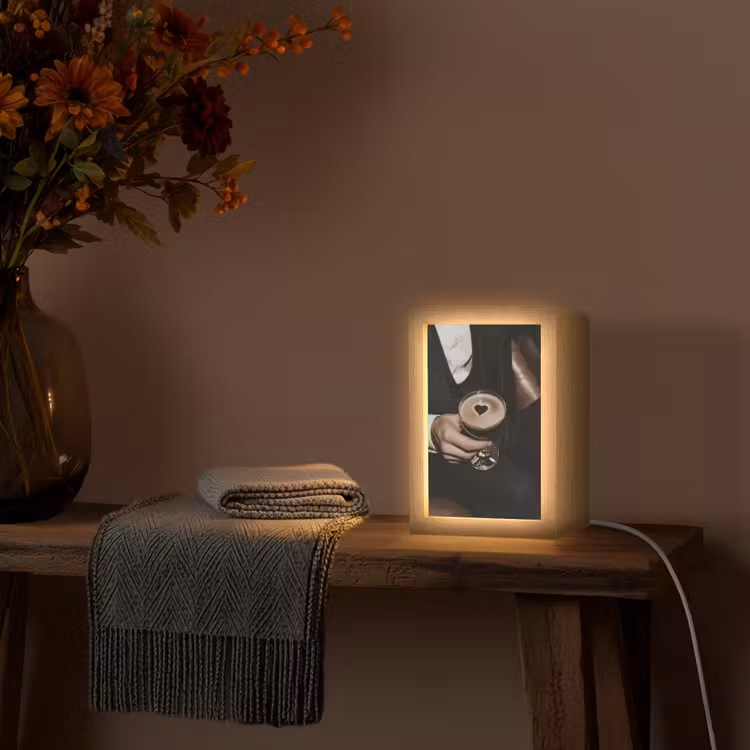 Hartje - Cocktail - Espresso Martini - Hand Light Box met kabel (Tafellamp) klein -sfeer4