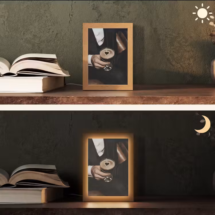 Hartje - Cocktail - Espresso Martini - Hand Light Box met kabel (Tafellamp) klein -sfeer3