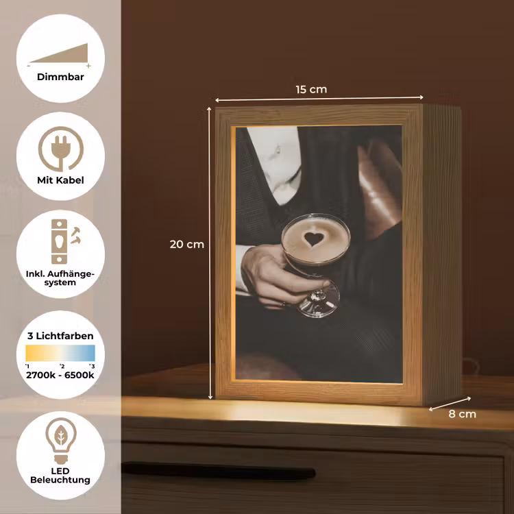 Hartje - Cocktail - Espresso Martini - Hand Light Box met kabel (Tafellamp) klein -USP_DE