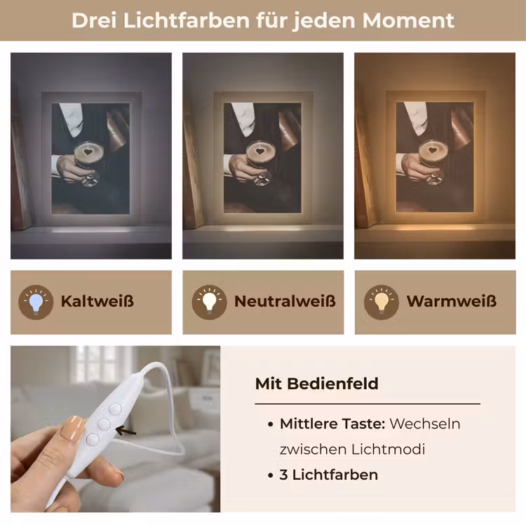 Hartje - Cocktail - Espresso Martini - Hand Light Box met kabel (Tafellamp) klein -USP_lichtkleurDE