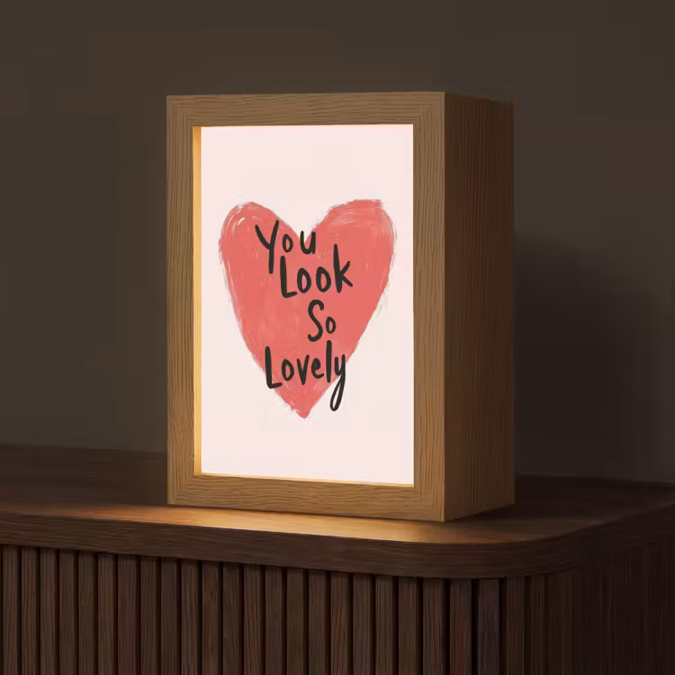 Hart - Rood - Valentijn Light Box met kabel (Tafellamp) klein -z3d_website