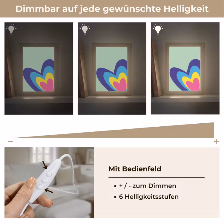 Hartjes - Kleurrijk - Valentijn Light Box met kabel (Tafellamp) klein -USP_dimbaarDE
