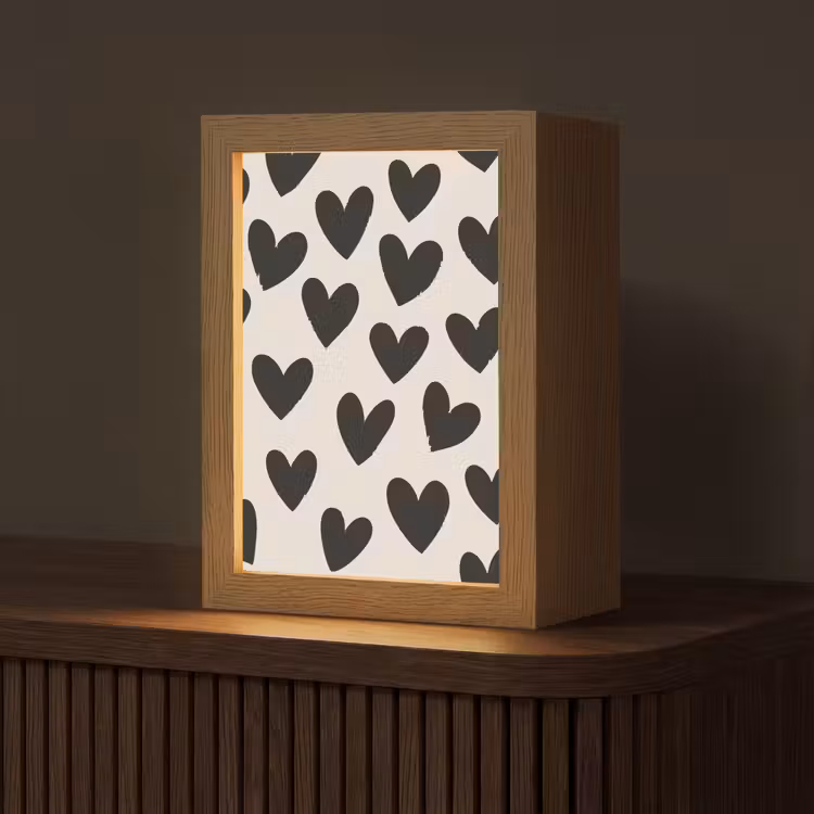 Hartjes - Zwart - Beige Light Box met kabel (Tafellamp) klein -z3d_website