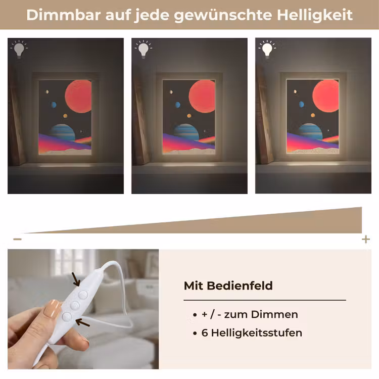 Hemel - Planeten - Felgekleurd Light Box met kabel (Tafellamp) klein -USP_dimbaarDE