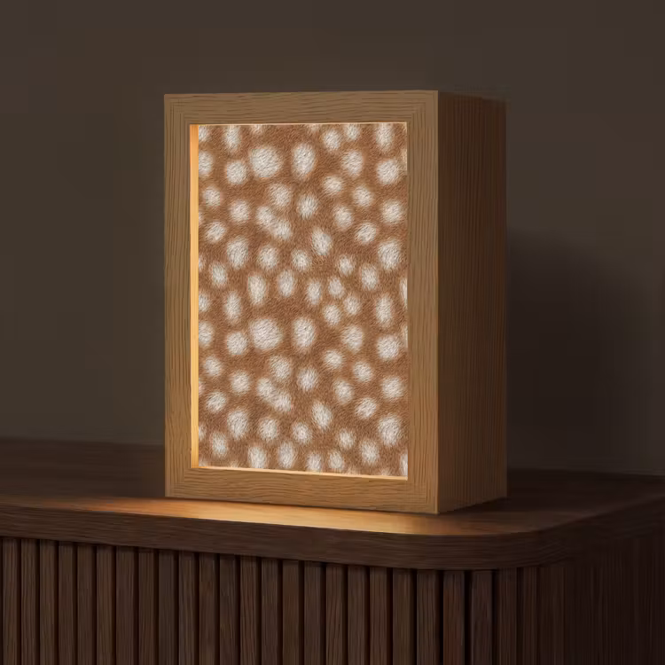 Hert - Vacht - Bruin Light Box met kabel (Tafellamp) klein 925 -z3d_website