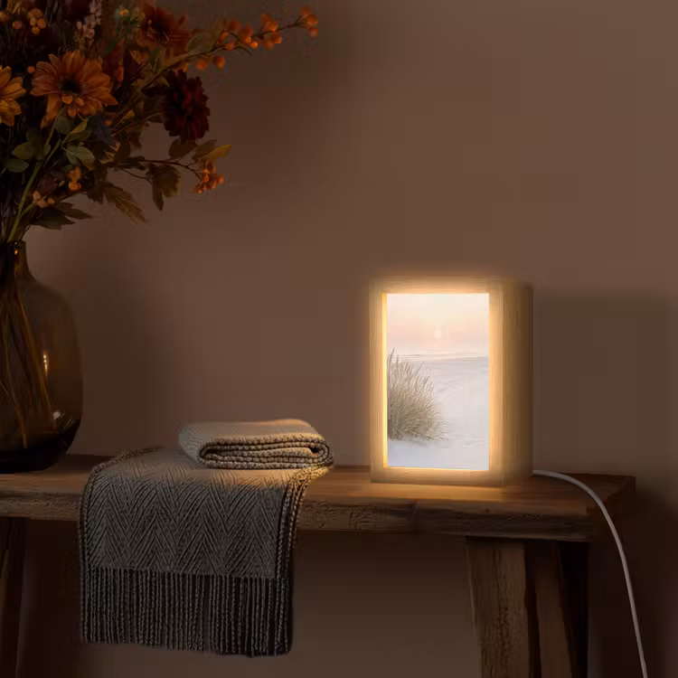 Horizon - Duinlandschap - Zand Light Box met kabel (Tafellamp) klein -sfeer4