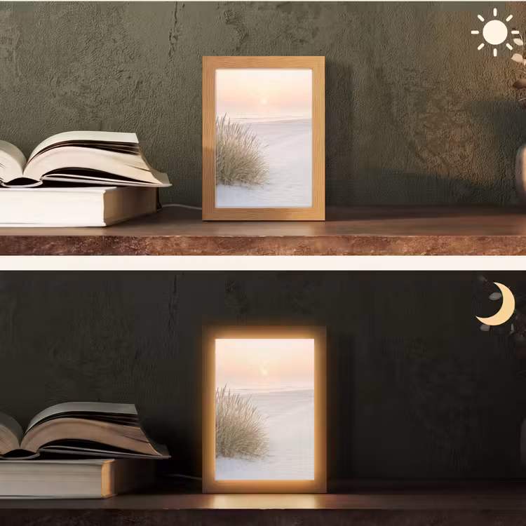 Horizon - Duinlandschap - Zand Light Box met kabel (Tafellamp) klein -sfeer3