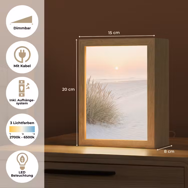 Horizon - Duinlandschap - Zand Light Box met kabel (Tafellamp) klein -USP_DE