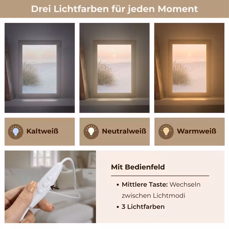 Horizon - Duinlandschap - Zand Light Box met kabel (Tafellamp) klein -USP_lichtkleurDE