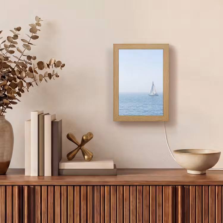 Horizon - Zeilboot - Zee Light Box met kabel (Tafellamp) klein -sfeer2