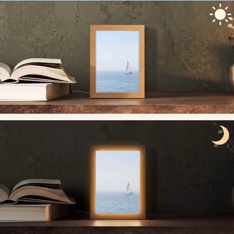Horizon - Zeilboot - Zee Light Box met kabel (Tafellamp) klein -sfeer3