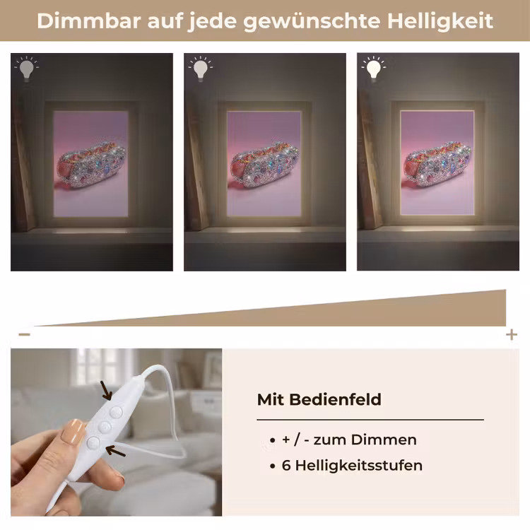 Hotdog - Steentjes - Glitters - Paars Light Box met kabel (Tafellamp) klein -USP_dimbaarDE