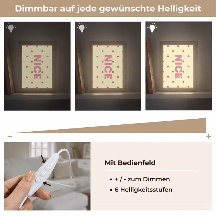 Nice - Stippen - Roze - Geel Light Box met kabel (Tafellamp) klein -USP_dimbaarDE