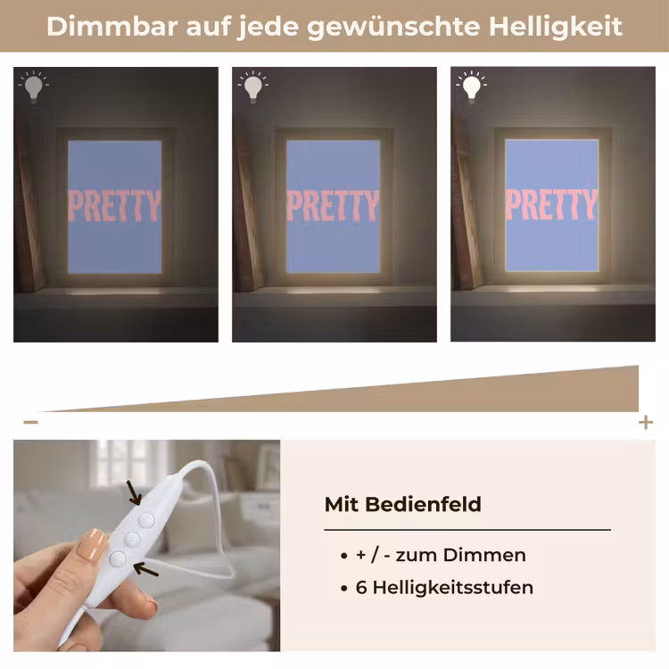 Pretty - Roze - Blauw - Golvend Light Box met kabel (Tafellamp) klein -USP_dimbaarDE