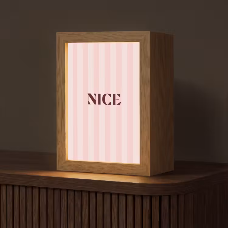 Nice - Strepen - Roze Light Box met kabel (Tafellamp) klein -z3d_website